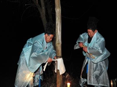 공전리 당고사 할아버지 솟대에 길지 묶기 썸네일 이미지